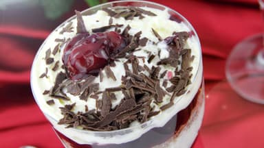 Dessertbecher mit Kirschen