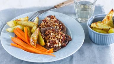 Rezept Rinderschnitzel mit Nusskruste