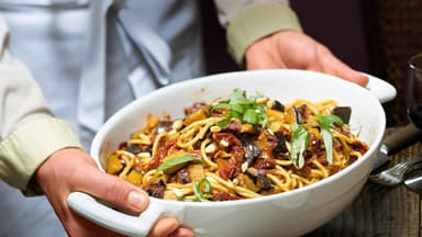 Spagetthi mit Auberginen 