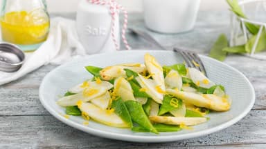 Spargel-Zuckerschoten-Salat