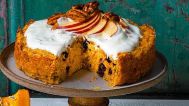 Kürbis-Apfelkuchen mit Haferflocken 