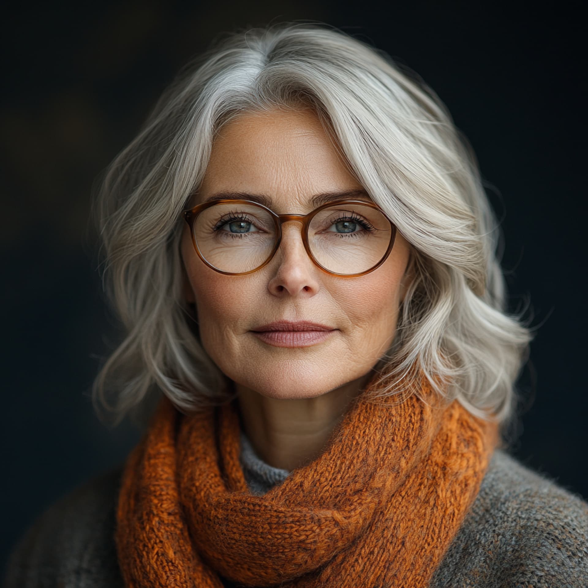 Bob-Frisur ab 60 mit Brille 