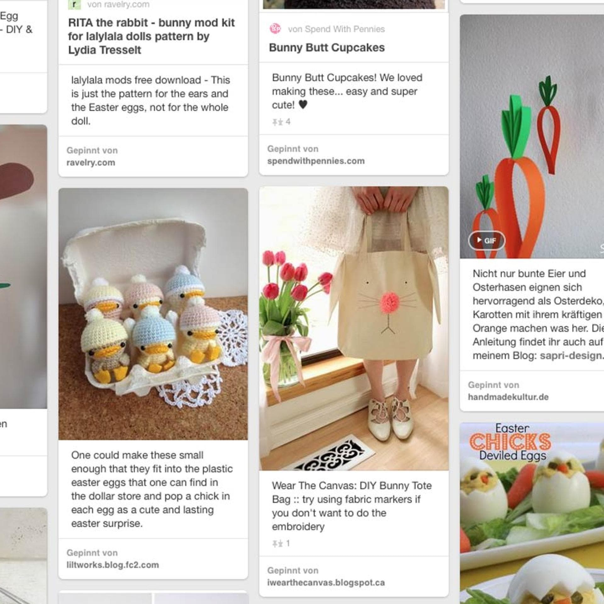 Bastelideen zu Ostern Verschiedene Bastelideen von Pinterest