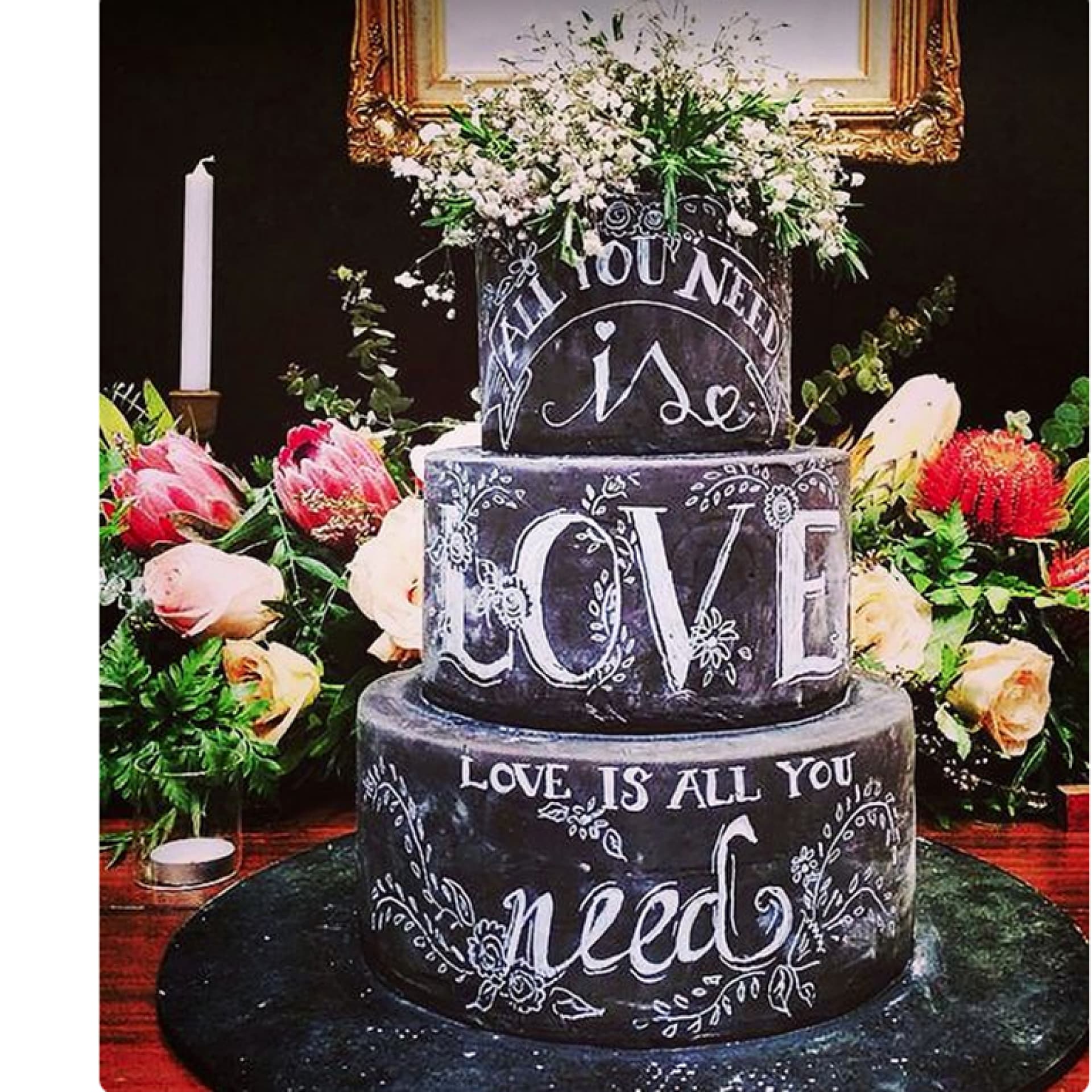 Chalkboard Cake Hochzeitstorte