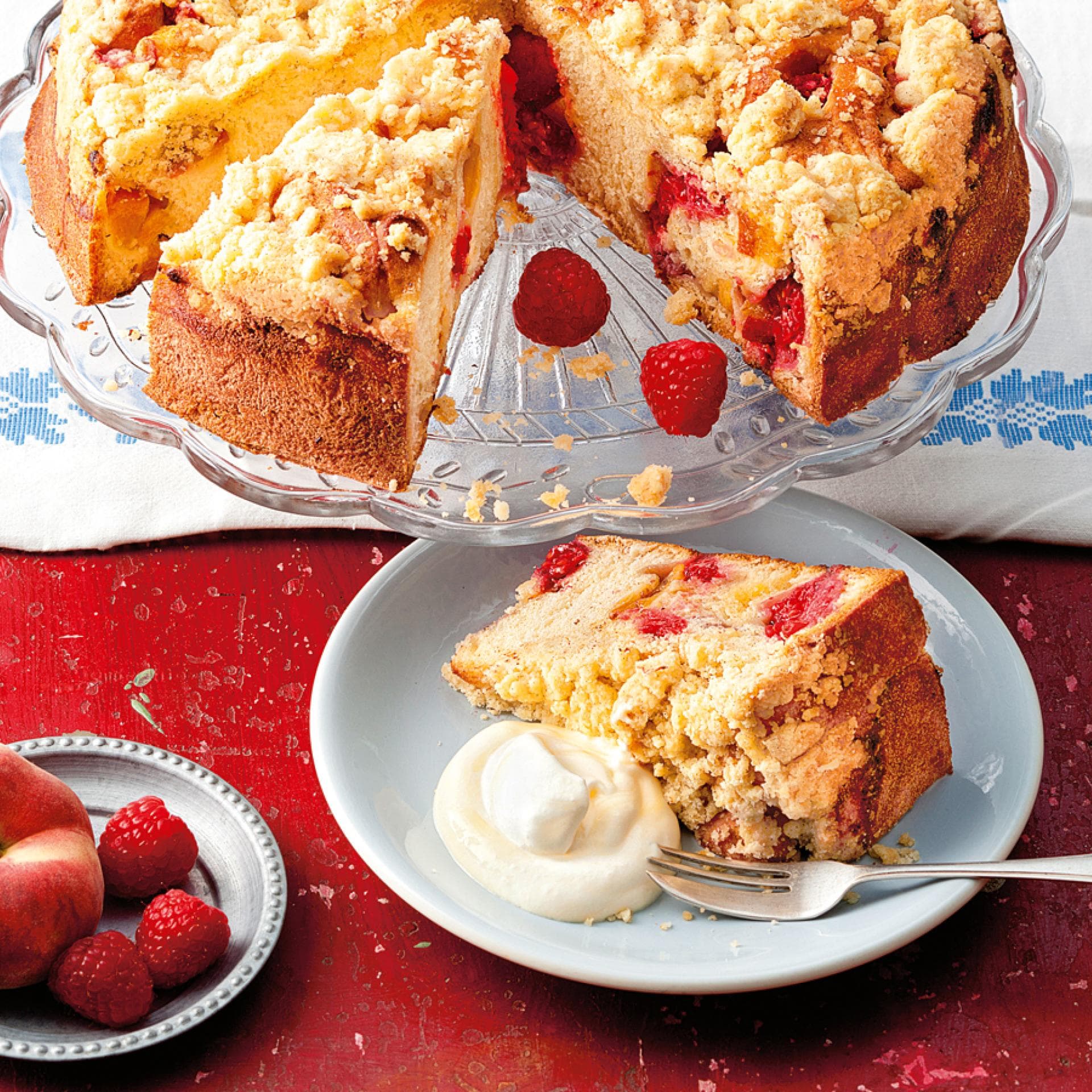 Himbeer Pfirsich Kuchen Fruchtiger Himbeer Pfirsich Kuchen