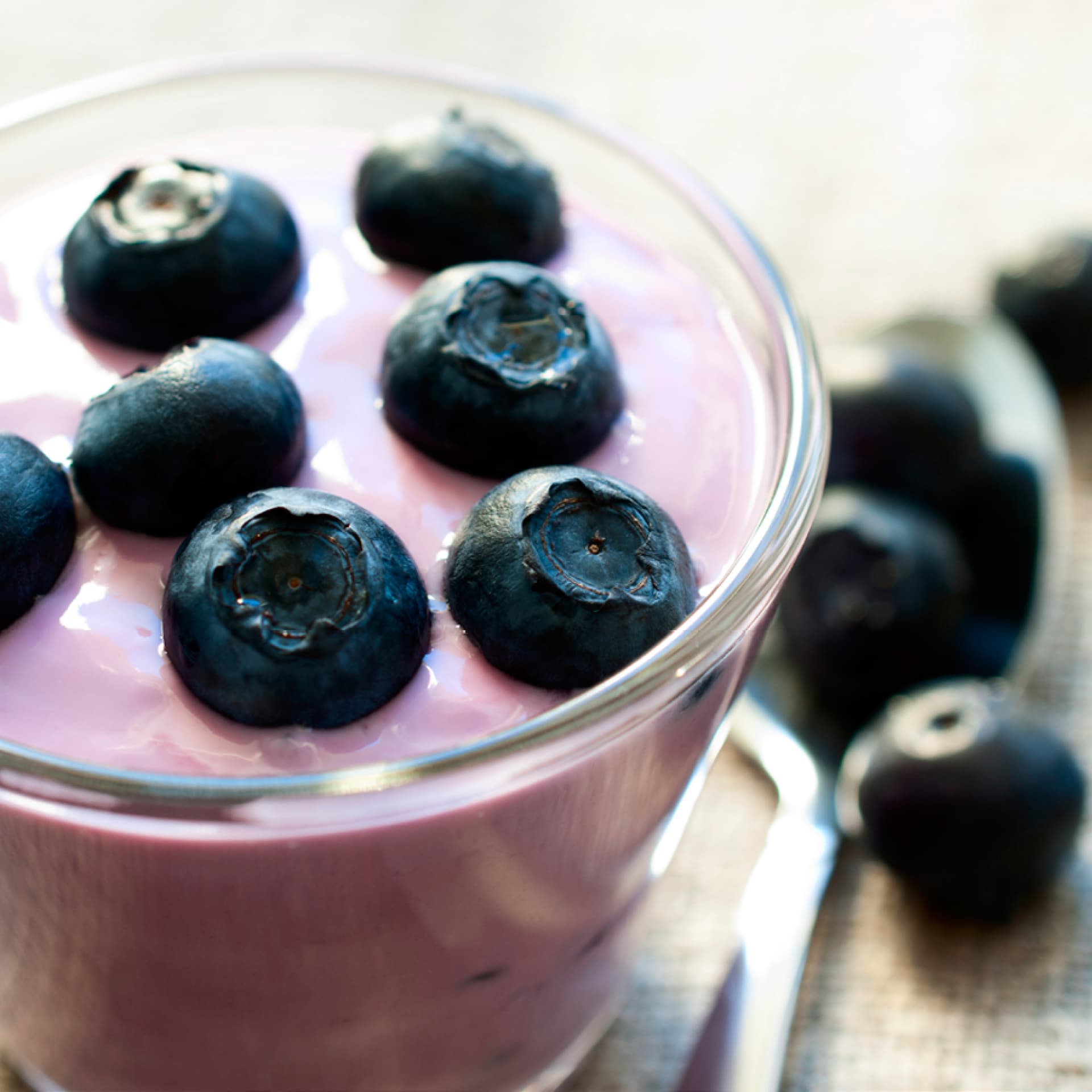 Joghurt mit frischen Blaubeeren ist ganz leicht selbstzumachen