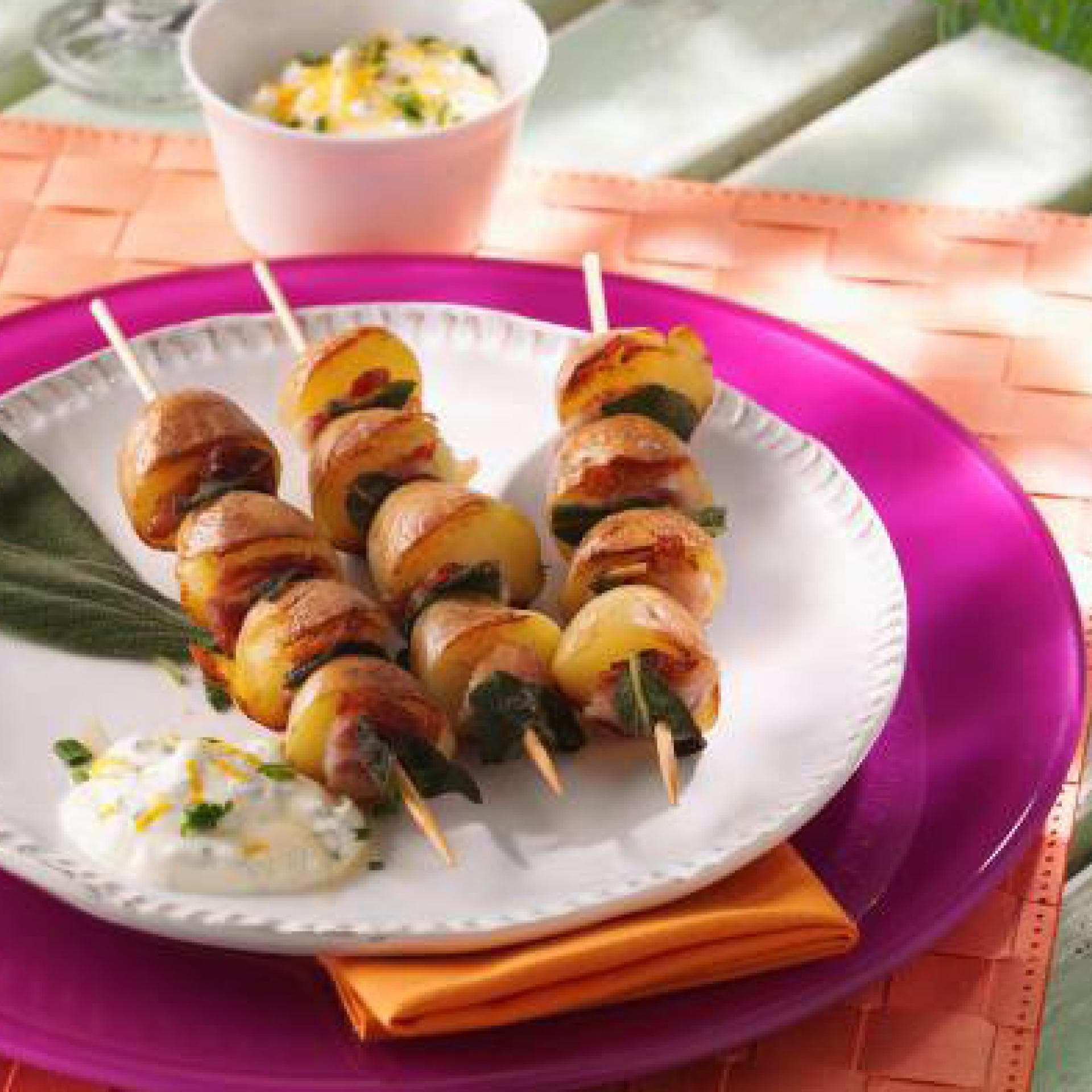 Kartoffelspieße mit Honig-Bacon - Diese Kartoffelspieße eignen sich auch für den Grill