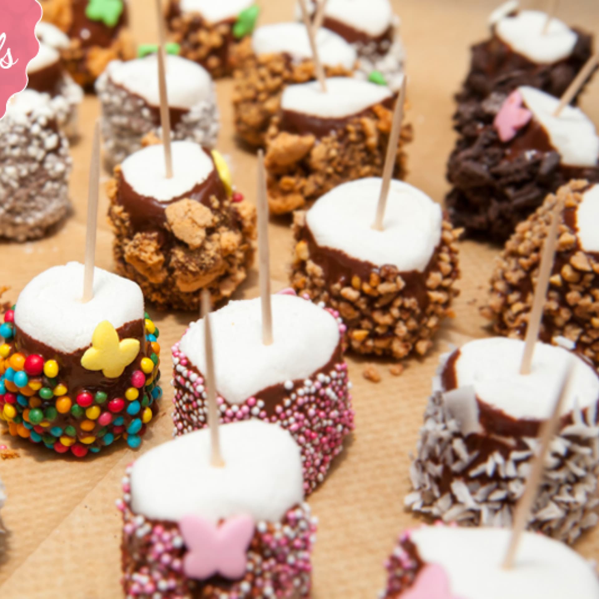 Marshmallows dekorierte Marshmallows