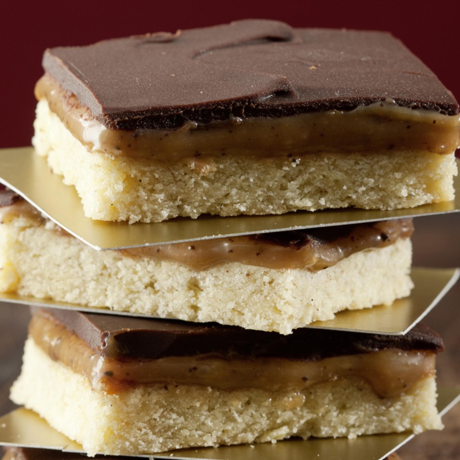 Shortbread mit Karamell-Schoko-Topping Shortbread mit Karamell-Schoko-Topping