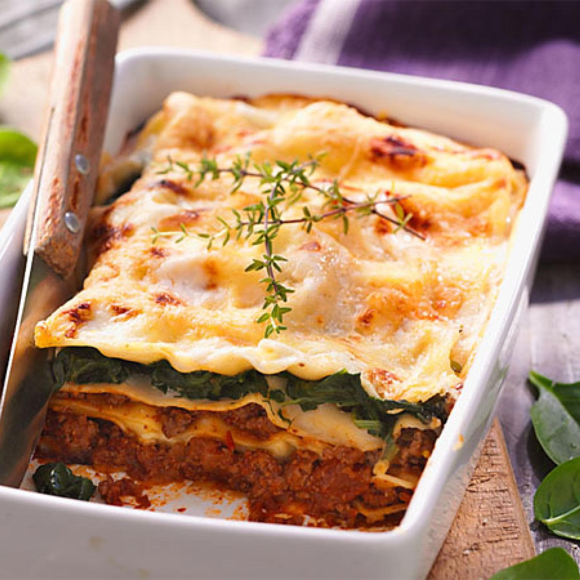 Spinat-Lasagne