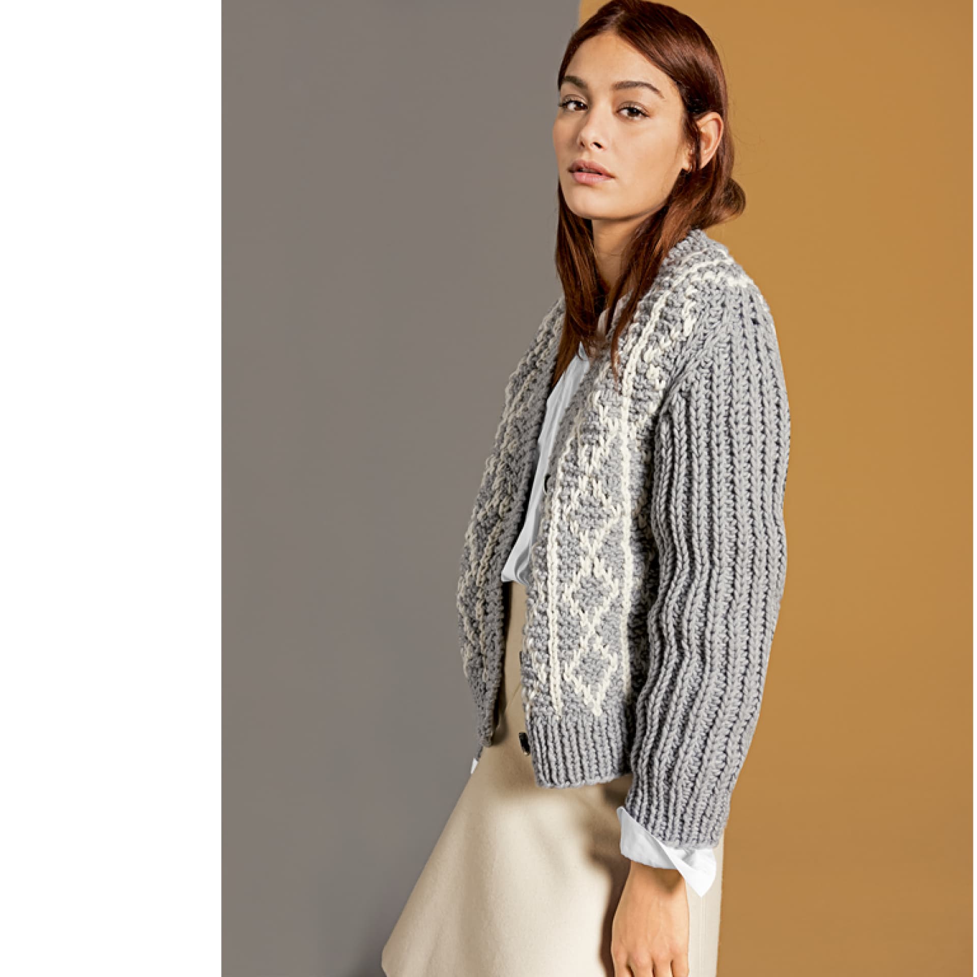 Weiche Strickjacke mit Rippenmuster: Strickanleitung 