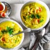 Fenchelsuppe mit Garnelen und Kurkuma