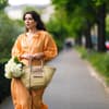 Frau Streetstyle Kleid 