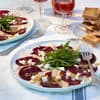 Rote Bete Carpaccio mit Feta und Birne