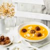 Cremige Möhrensuppe mit Hackbällchen