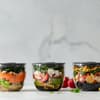 Verschiedene Dosen mit Meal Prep
