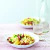 Rhabarber Pasta mit gebratenem Zander