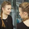 Frau mit einem geflochtenen Bauernzopf