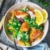 Zitronen-Pasta mit pulled Lachs 