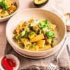 Avocado-Pasta mit Bacon 