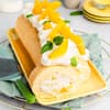 Biskuitrolle mit Mango & Pfirsich Biskuitrolle mit Mango & Pfirsich
