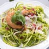 Zucchini-Spaghetti Aglio Olio an Crevetten 