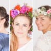 Flechtfrisuren mit Blumenkranz