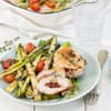 Gegrillter Spargel mit gefüllter Hähnchenbrust