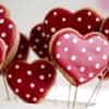 Kuchenlollies in Herzform