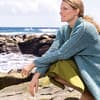 Long-Cardigan in Ozeanblau