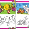 Malvorlage Küken & Hase