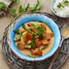 Kürbiscurry mit Zuckerschoten 