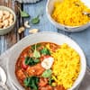 Indisches Hähnchencurry mit Spinat und Reis