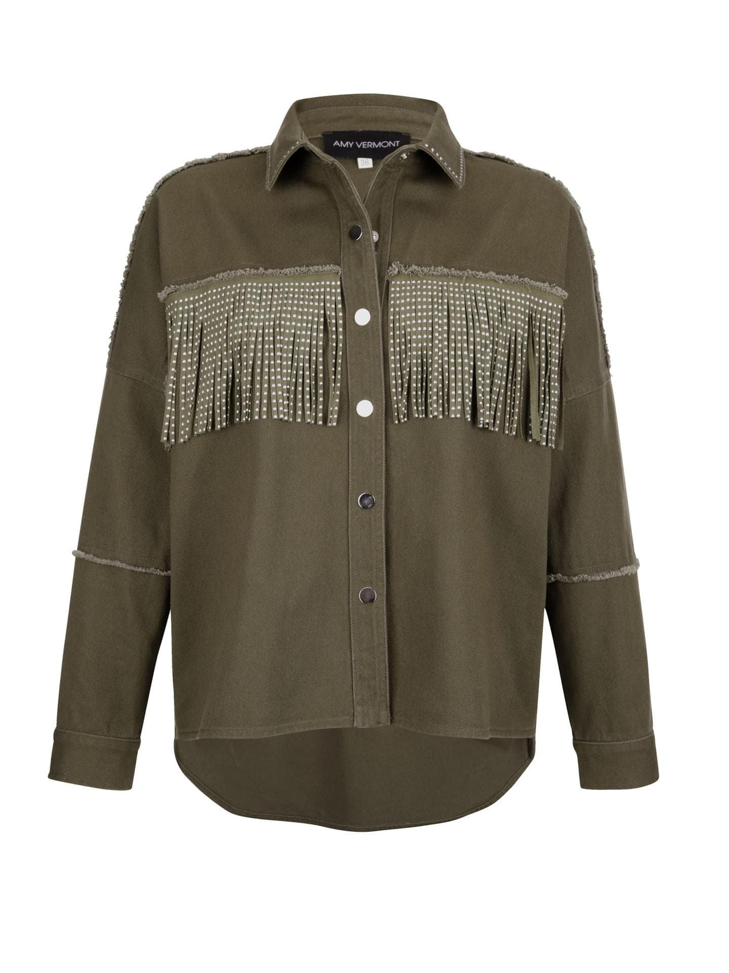 Jeansjacke mit Fransen 