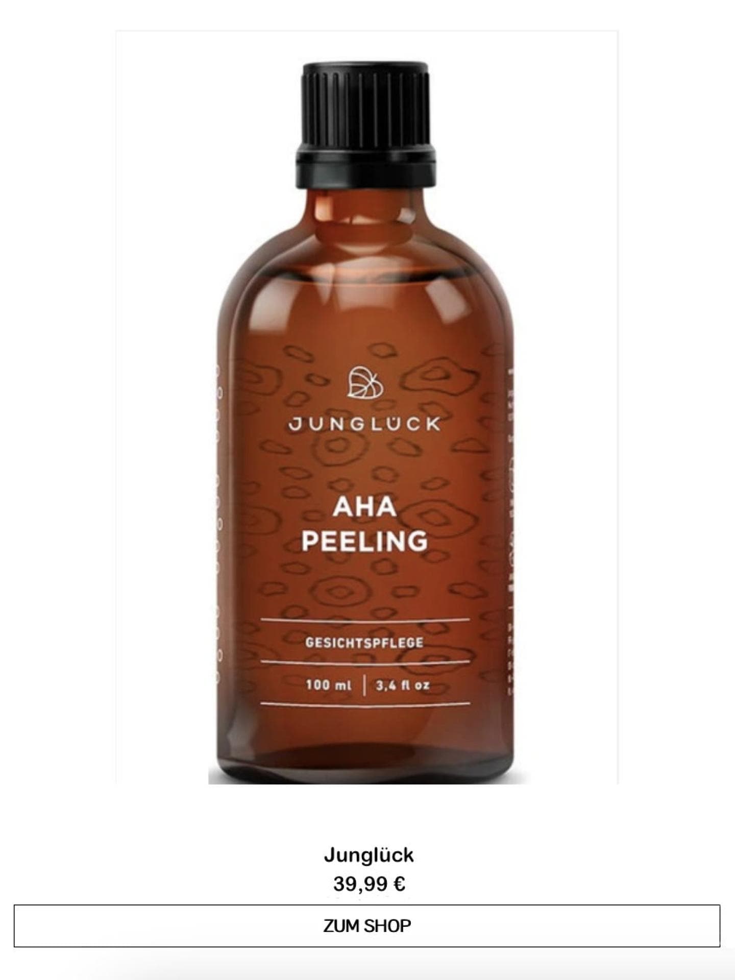 AHA-Peeling von Junglück 