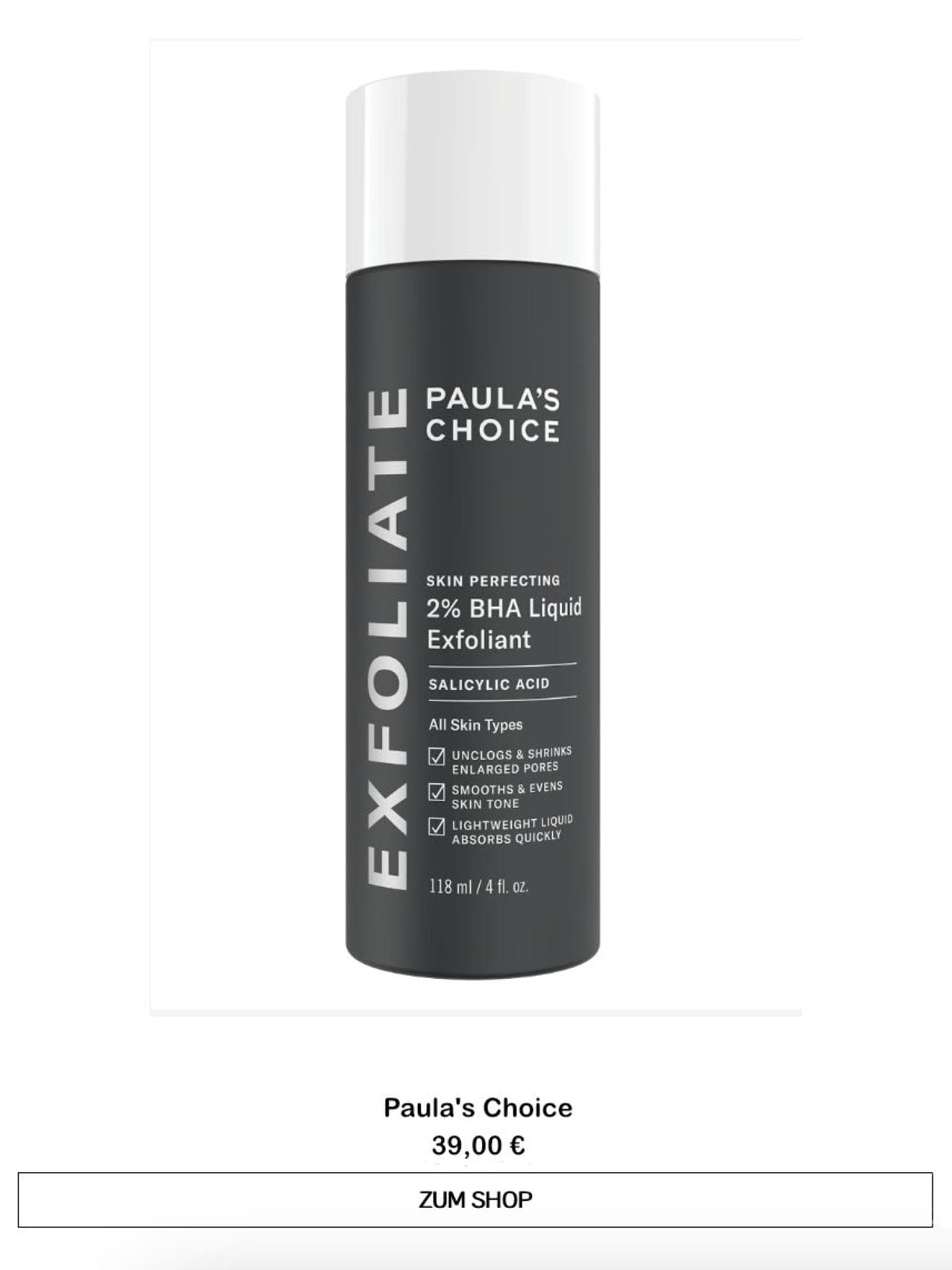 BHA-Peeling von Paula's Choice 