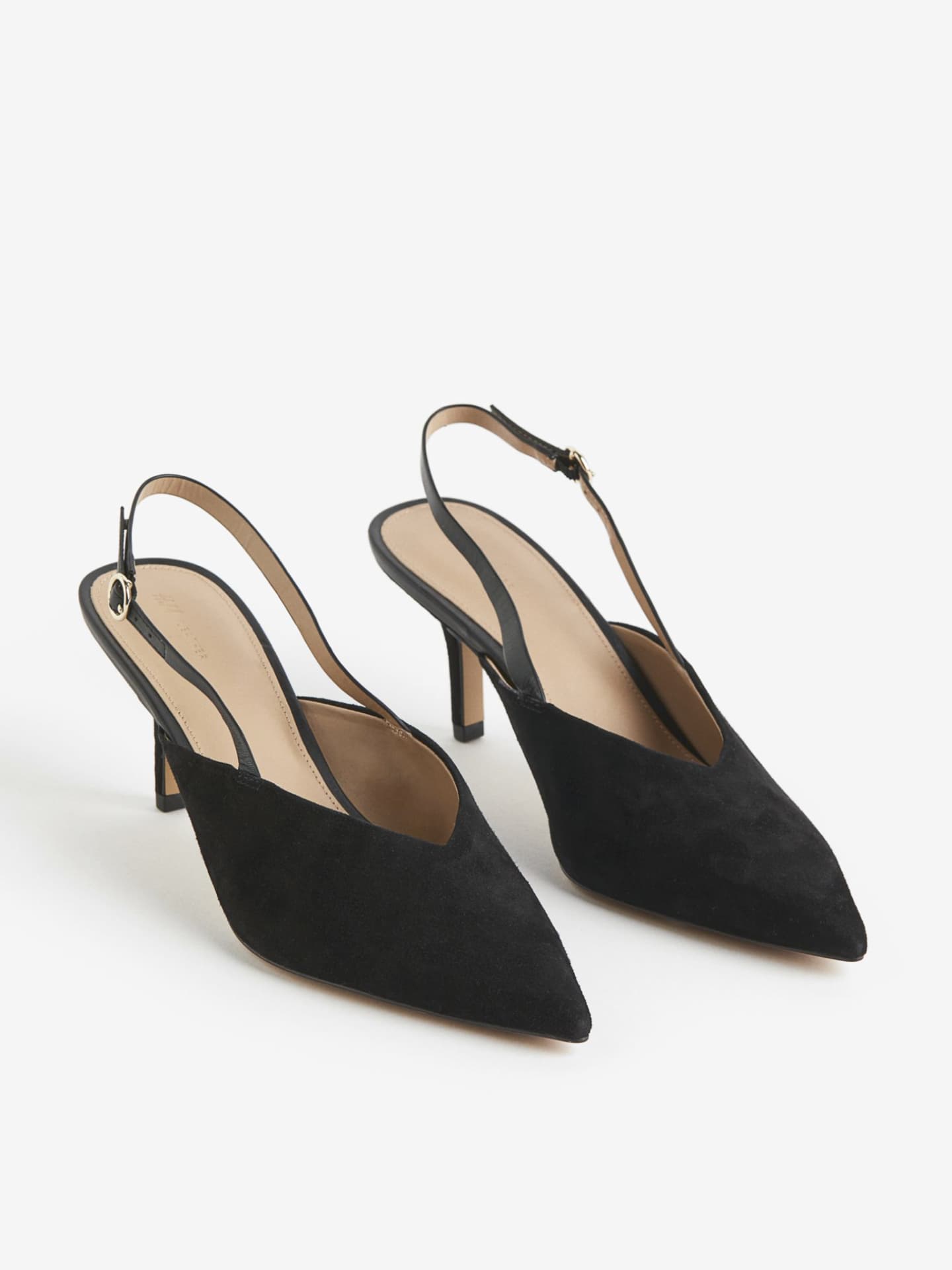 Slingpumps aus Veloursleder von H&M.