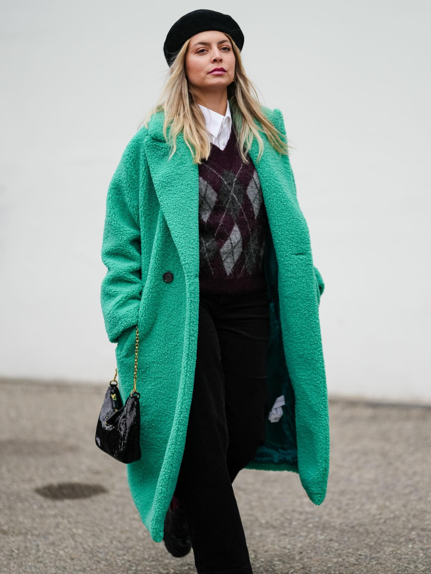 Argyle-Pullover mit Mantel Argyle-Pullover mit Mantel