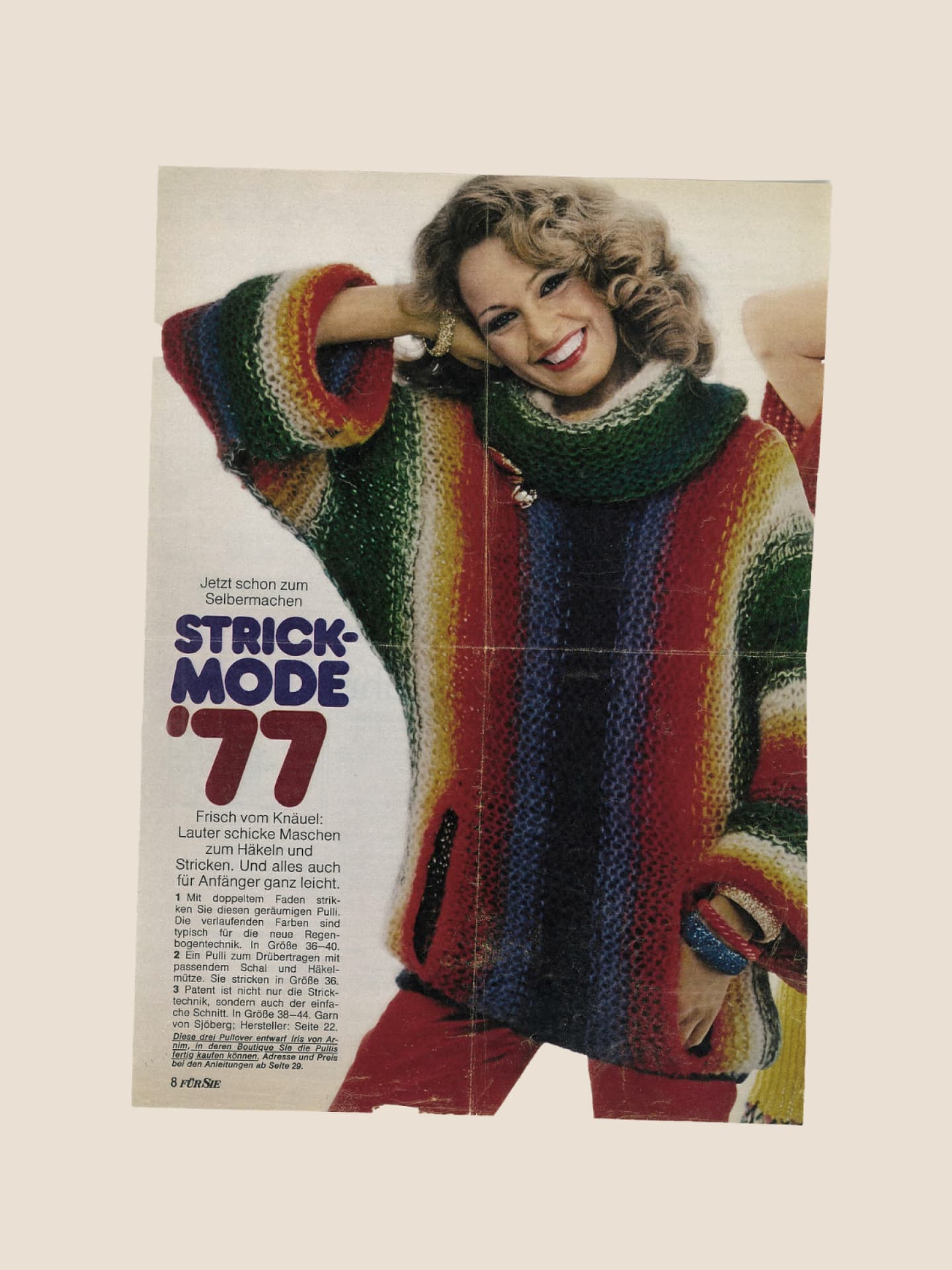 Der Regenbogenpullover hat Iris von Arnim berühmt gemacht Der Regenbogenpullover von Iris von Arnim