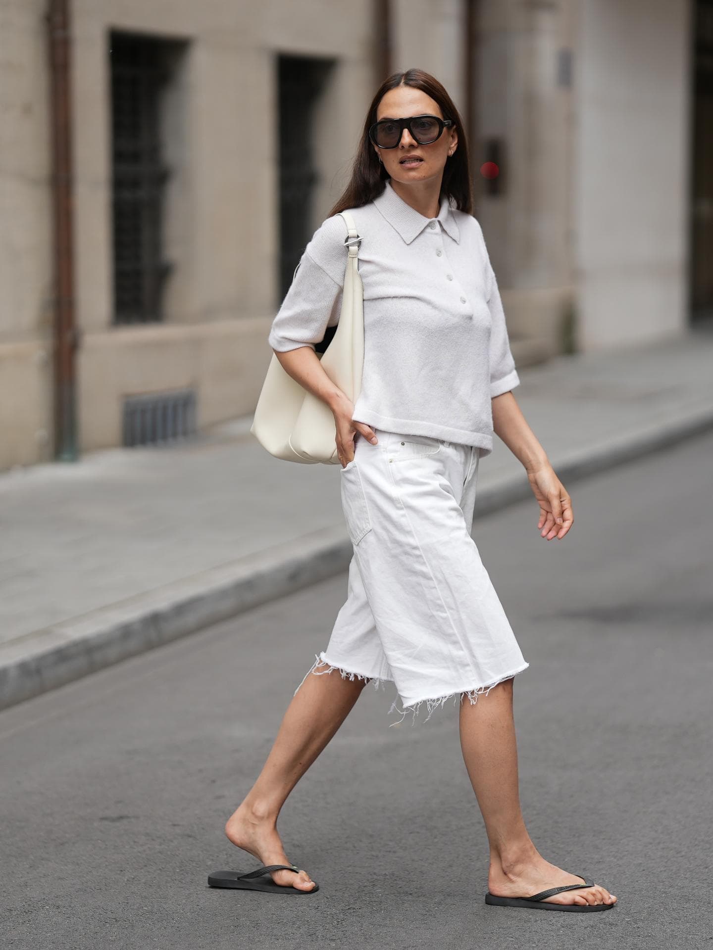 Flipflops in Kombination mit Bermudas 