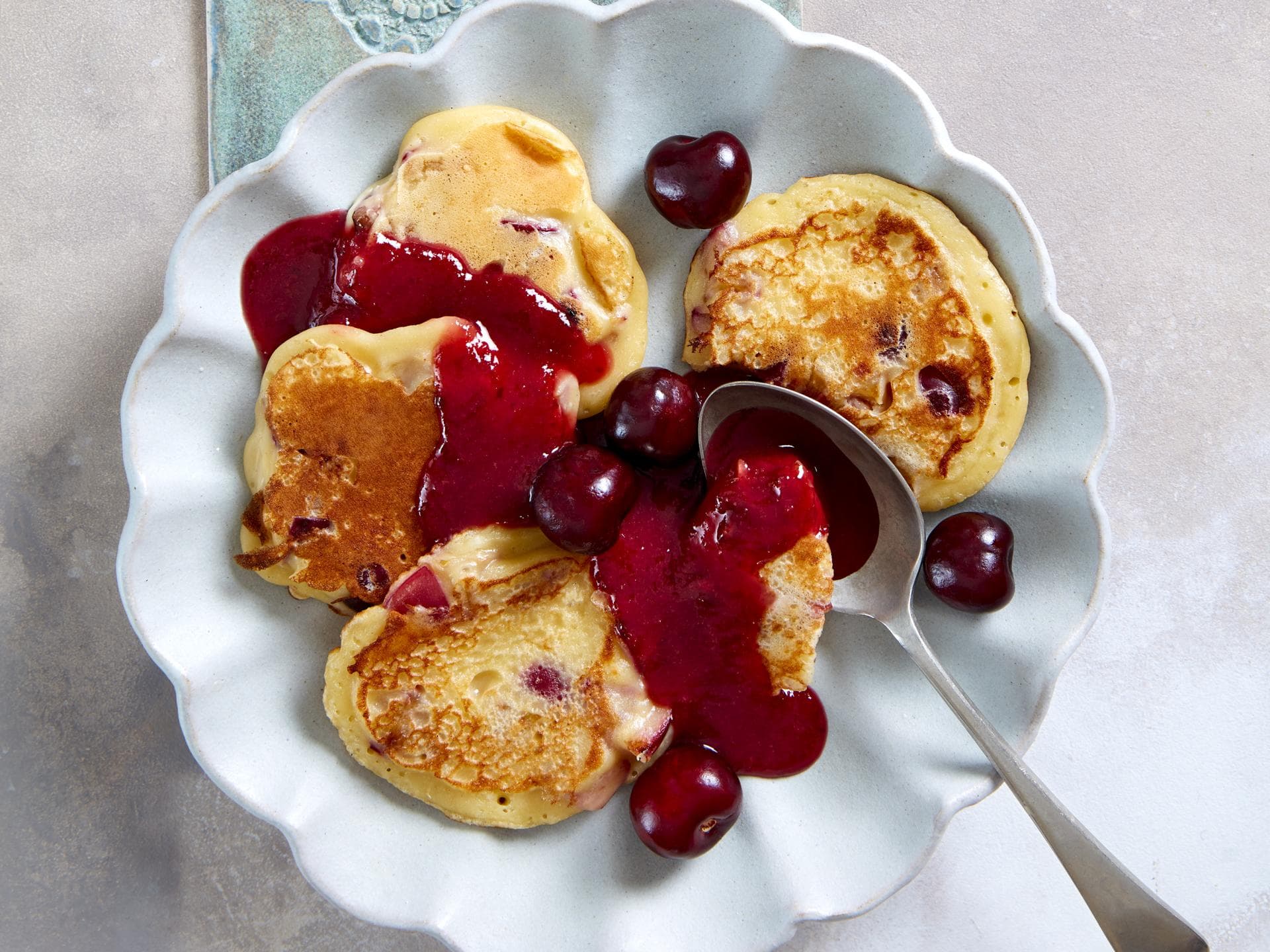 Pfannkuchen mit Picota-Kirschen Pfannkuchen mit Picota-Kirschen