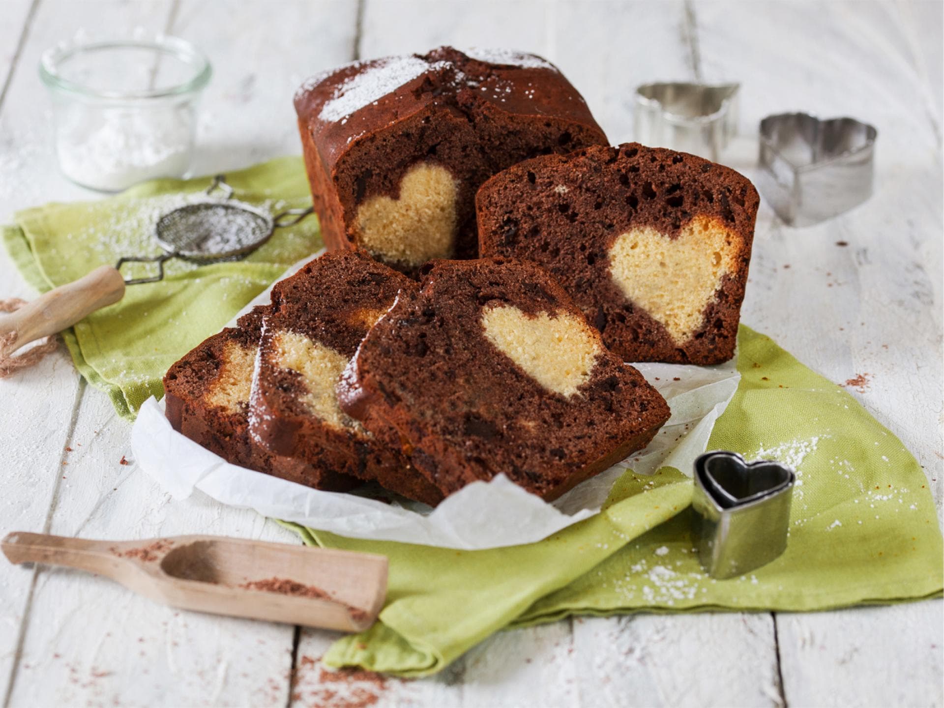 Rezept für Schokoladenkuchen mit Herz Schokoladenkuchen mit Herz