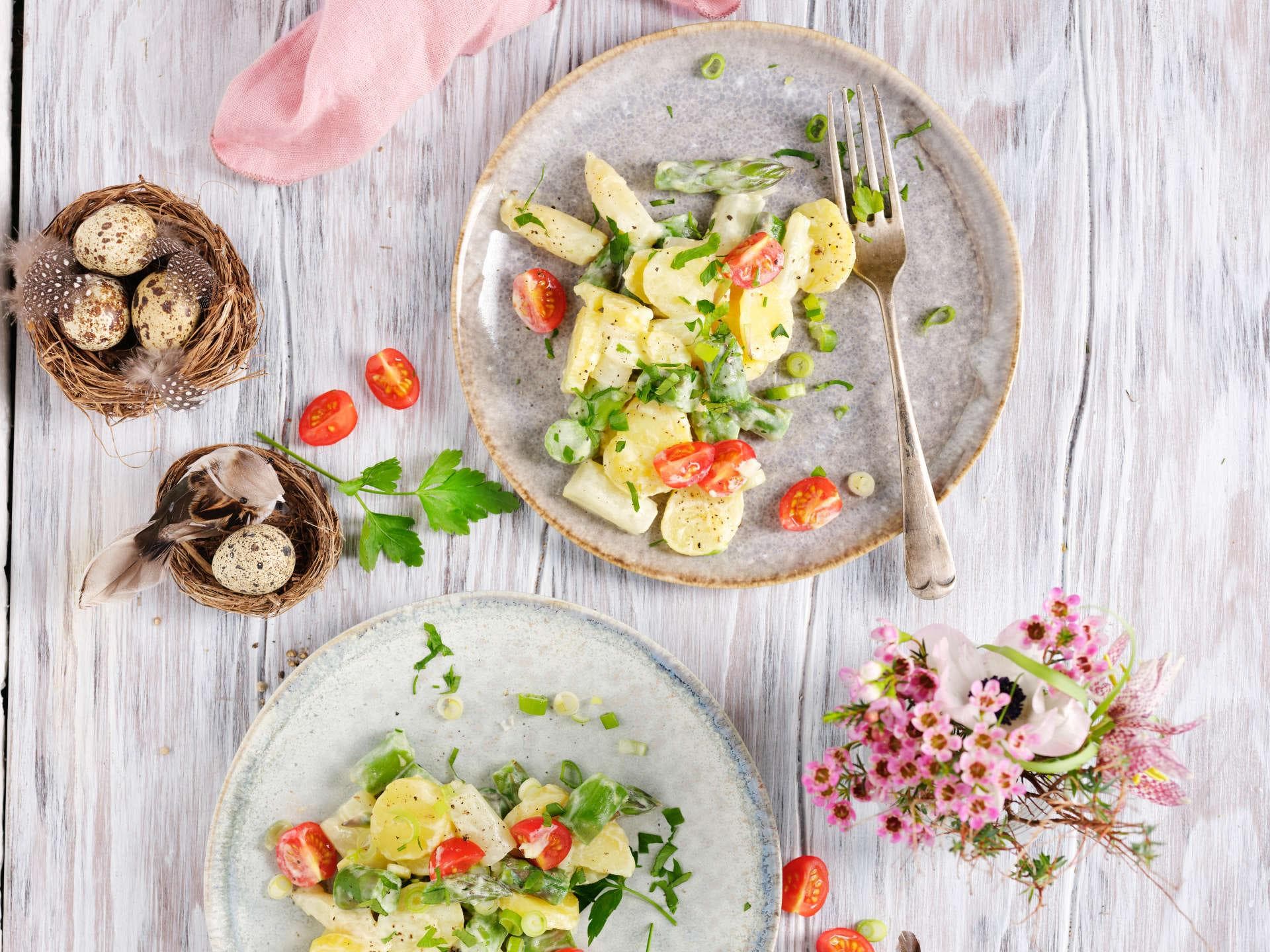 Sylter Kartoffelsalat mit grünem Spargel