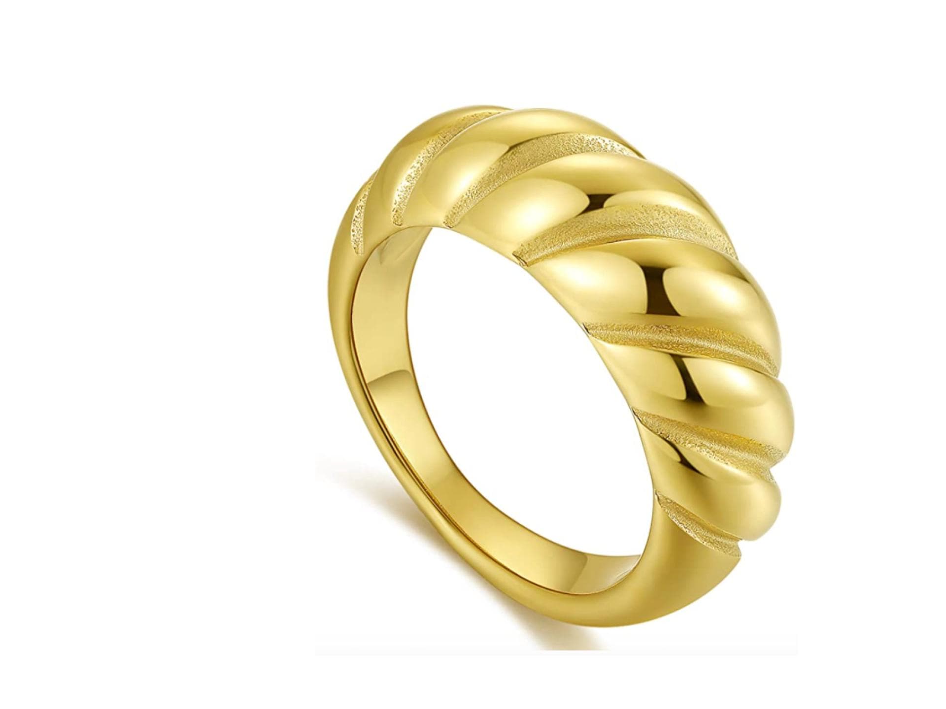Goldener Ring mit Wellenschliff