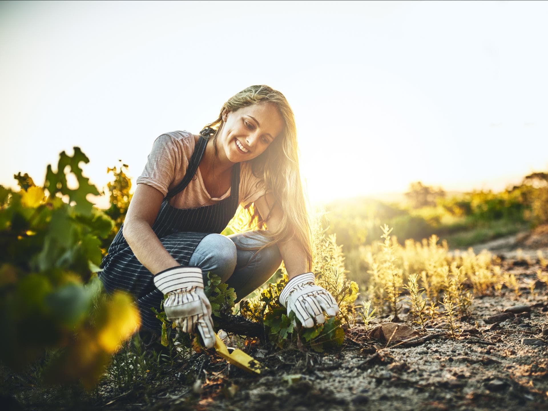 Frau Gartenarbeit