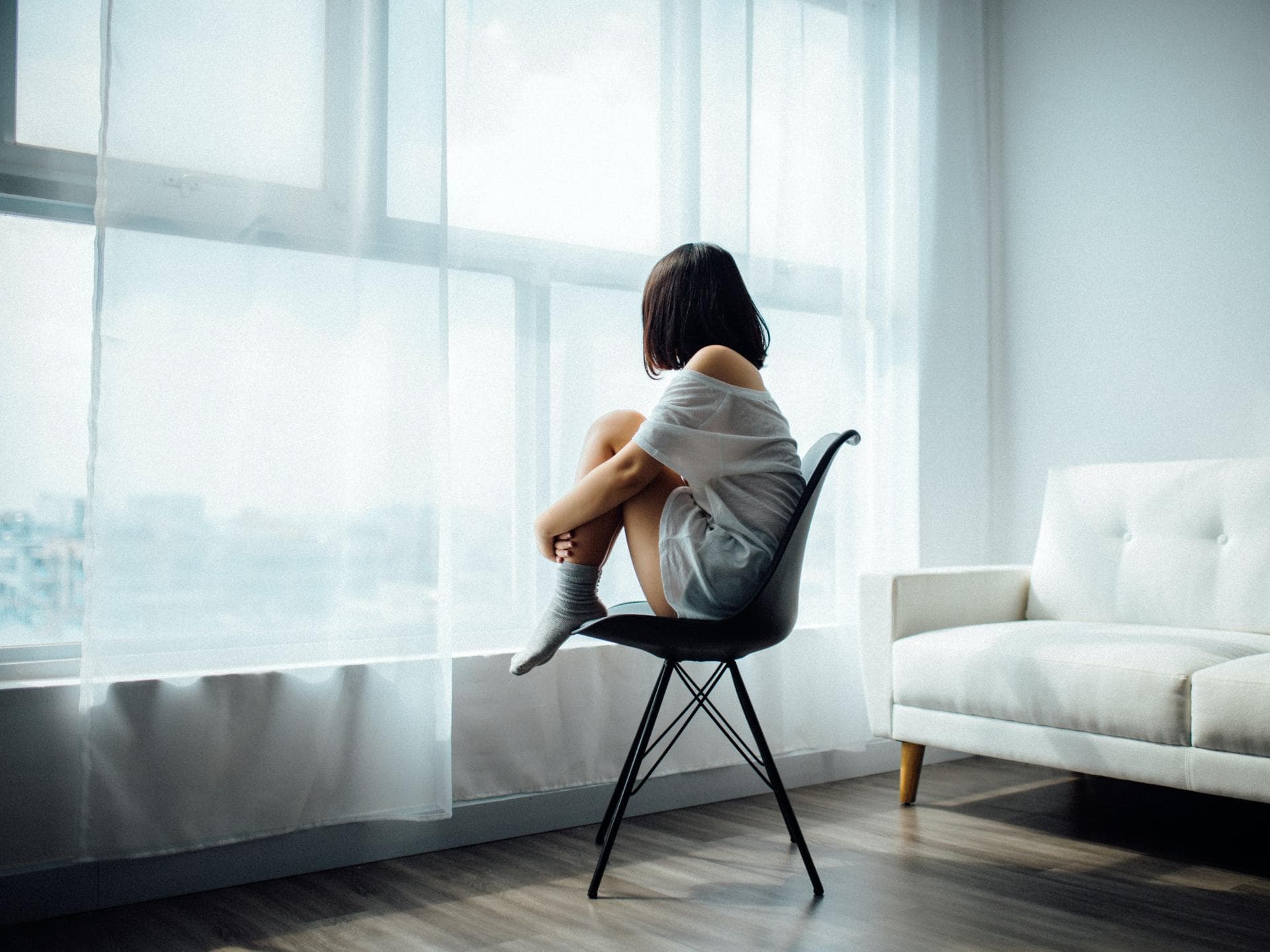 Frau mit Depressionen 