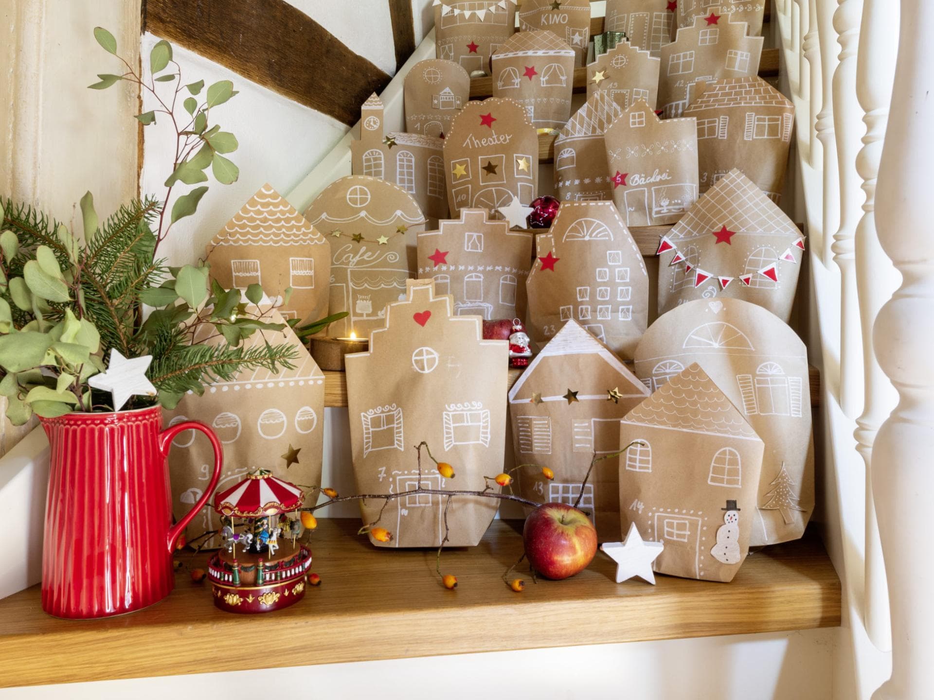 Adventskalender aus Papiertüten