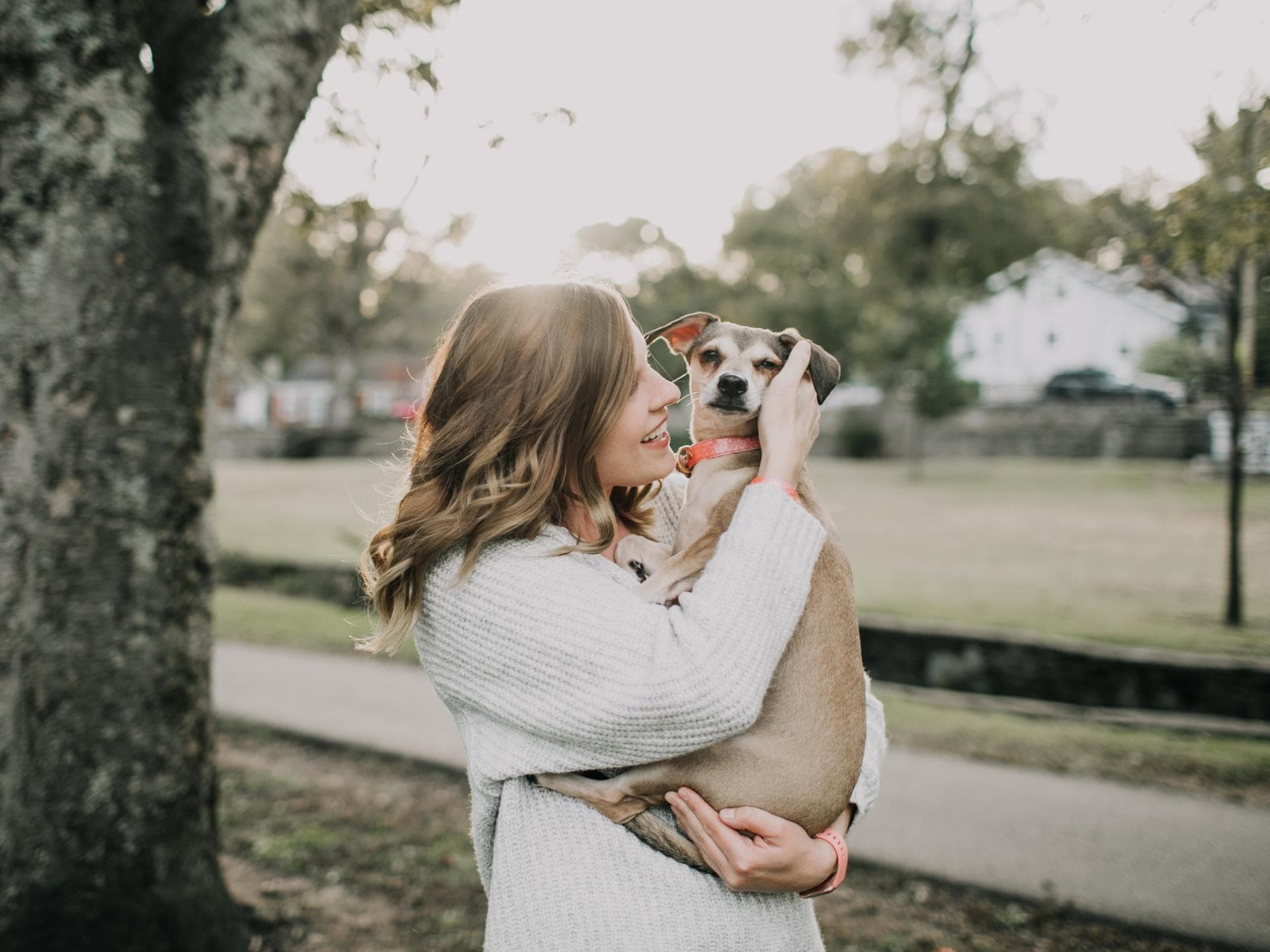 Frau mit Hund