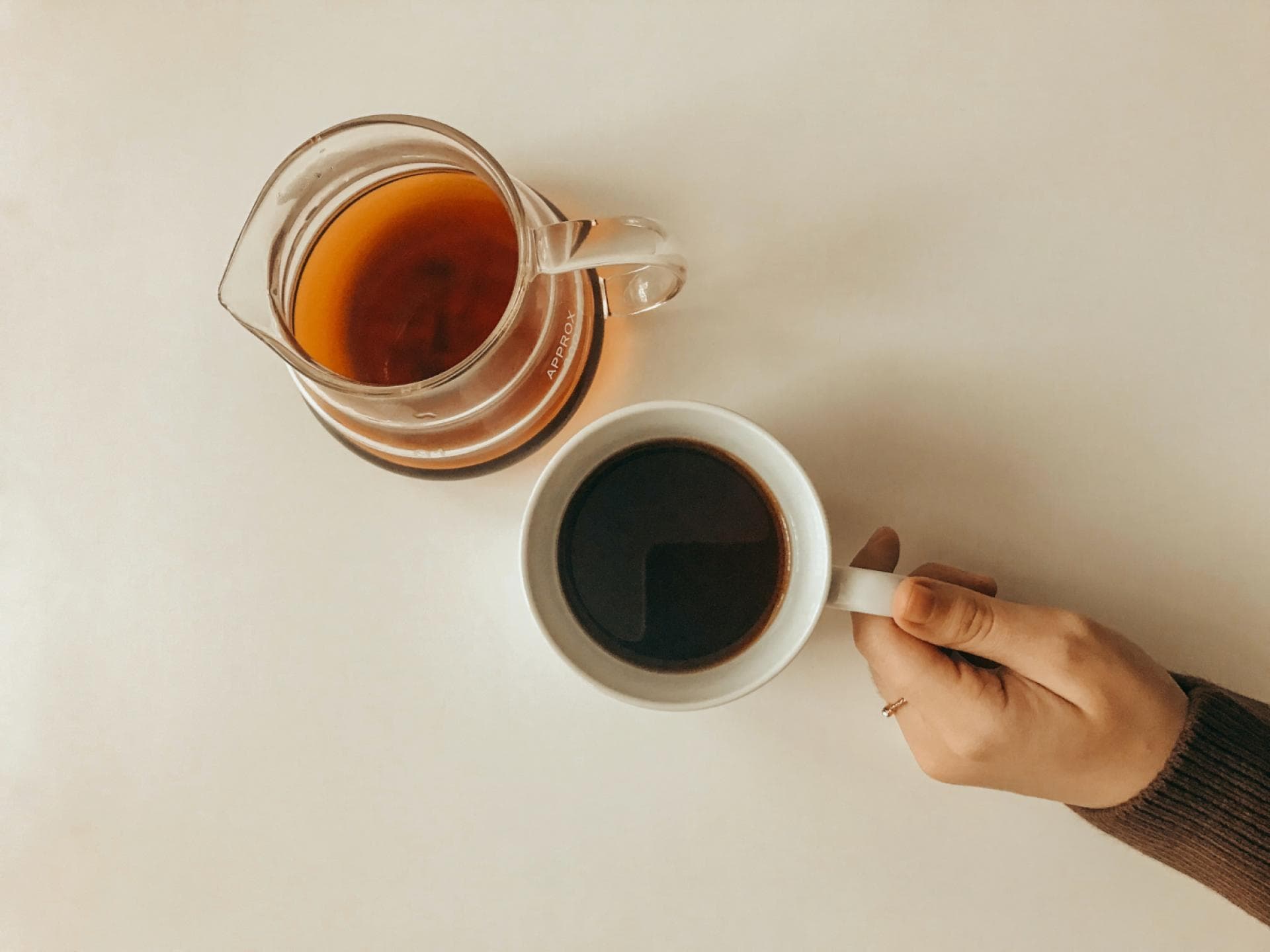 Teekanne und Teetasse.