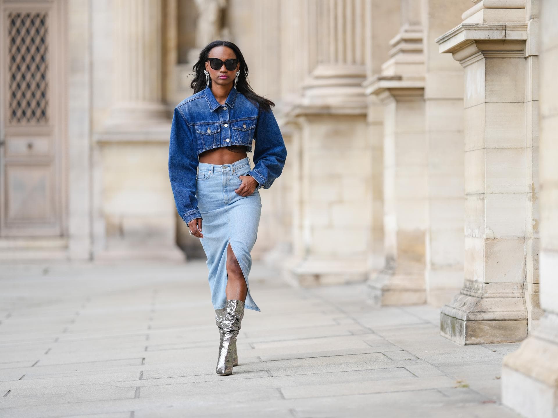 Jeanslook mit Rock 